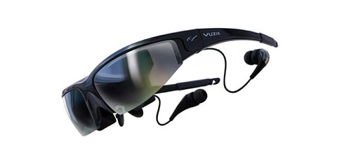 Vuzix Wrap 1200, a naturally styled HMD that looks like sunglasses.