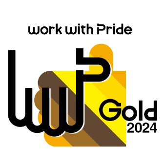 A logo of the Gold Rating in the Pride Index 2024