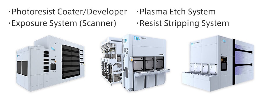 Photoresist Coater/Developer, Plasma Etch System, Exposure System (Scanner), Resist Stripping System