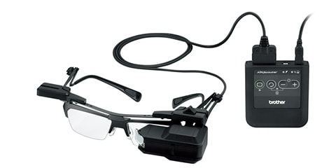 Brother AiRScouter, a transparent monocular HMD for enterprise use.