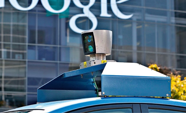 The lidar device on top of the Google Car