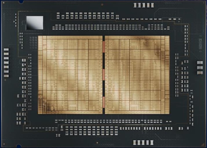 An IC chip integrating 61 billion transistors.