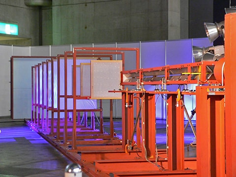 A horizontal launch test at the 2005 Pencil Rocket Festival, reenacted in celebration of the 50th anniversary of the experiment